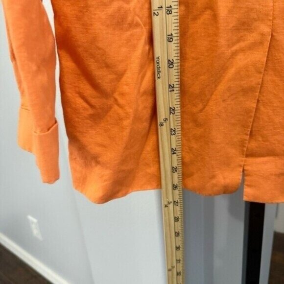CAMI NYC Owen Linen Blazer In Papaya Bright Orange Summer Spring Jacket - Picture 9 of 12